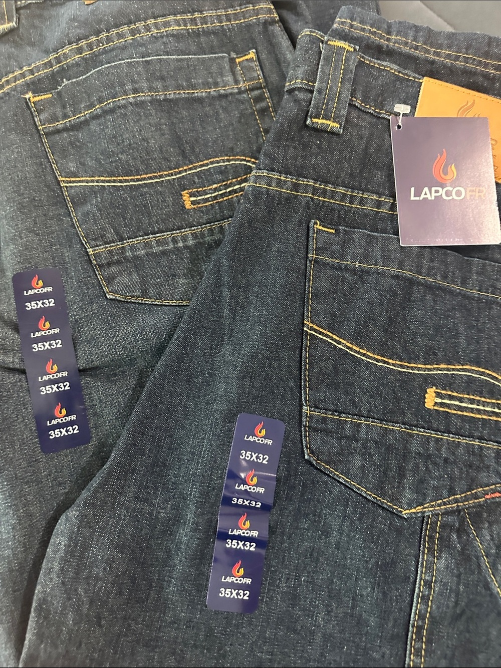 LAPCO FR Men’s Relaxed Fit Jeans in Dark Blue - 35x32